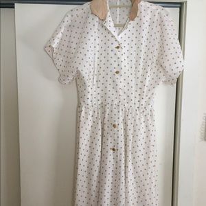 Vintage white polka dot dress